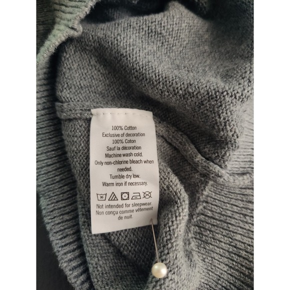 Janie and Jack Gray Pink Embroidered Cardigan Floral Feminine 6-12 months - Picture 6 of 7